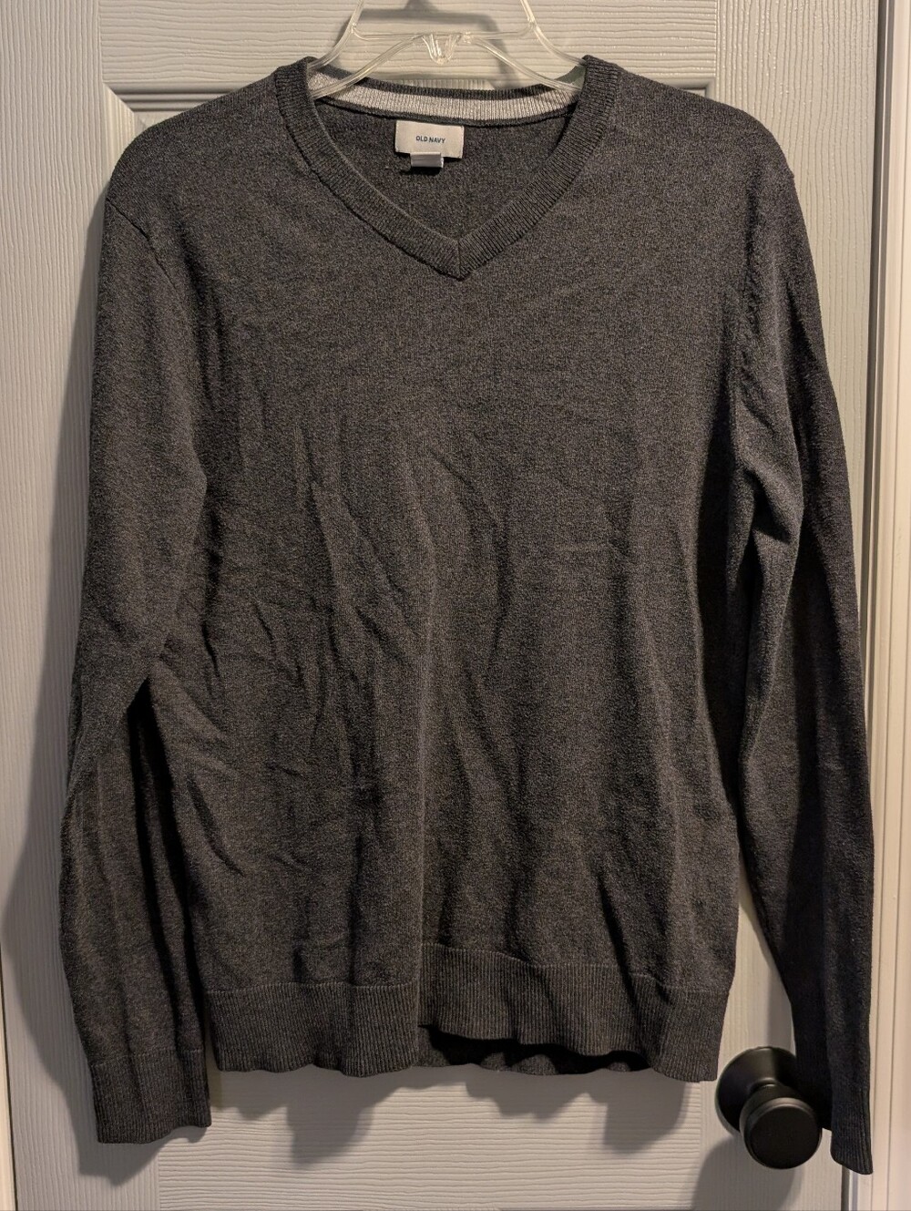 Lightweight Dark Charcoal V-Neck Sweater
